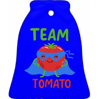 Team Tomato Vegan Power Superhero Veggie Vegetables Lover Meaningful Gift Ceramic Bell Ornament