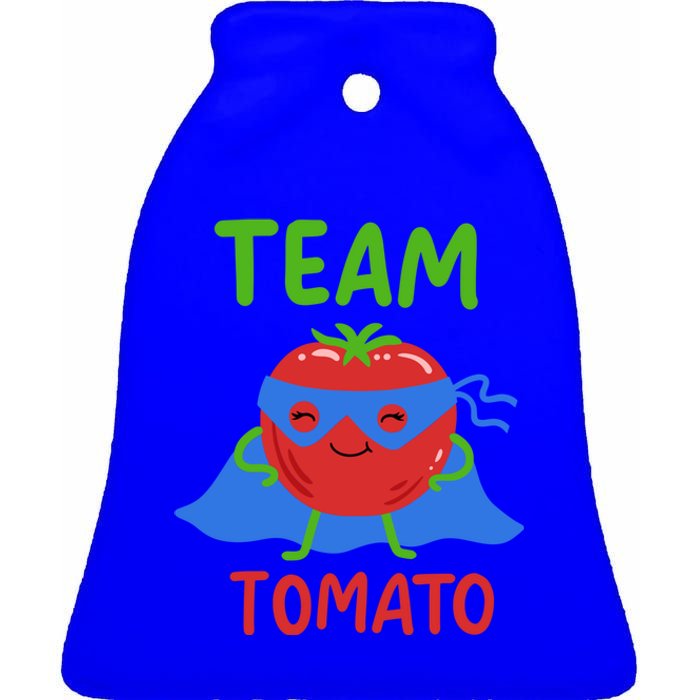 Team Tomato Vegan Power Superhero Veggie Vegetables Lover Meaningful Gift Ceramic Bell Ornament