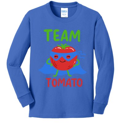 Team Tomato Vegan Power Superhero Veggie Vegetables Lover Meaningful Gift Kids Long Sleeve Shirt