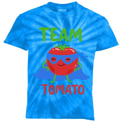 Team Tomato Vegan Power Superhero Veggie Vegetables Lover Meaningful Gift Kids Tie-Dye T-Shirt