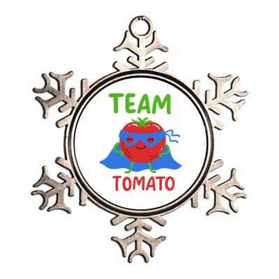 Team Tomato Vegan Power Superhero Veggie Vegetables Lover Meaningful Gift Metallic Star Ornament