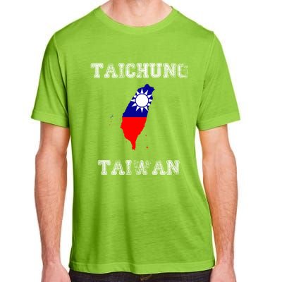 Taichung Taiwan Vintage Taiwan Flag Map Design Gift Adult ChromaSoft Performance T-Shirt