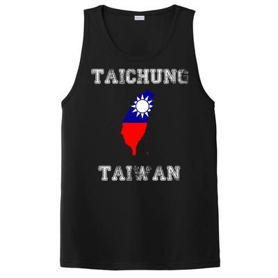 Taichung Taiwan Vintage Taiwan Flag Map Design Gift PosiCharge Competitor Tank