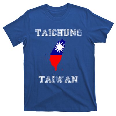 Taichung Taiwan Vintage Taiwan Flag Map Design Gift T-Shirt