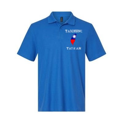 Taichung Taiwan Vintage Taiwan Flag Map Design Gift Softstyle Adult Sport Polo