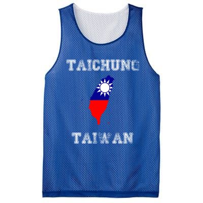 Taichung Taiwan Vintage Taiwan Flag Map Design Gift Mesh Reversible Basketball Jersey Tank