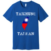 Taichung Taiwan Vintage Taiwan Flag Map Design Gift Premium T-Shirt