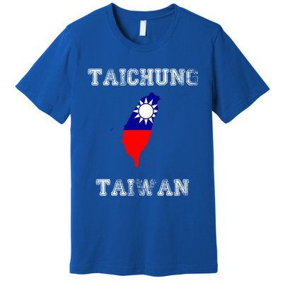 Taichung Taiwan Vintage Taiwan Flag Map Design Gift Premium T-Shirt