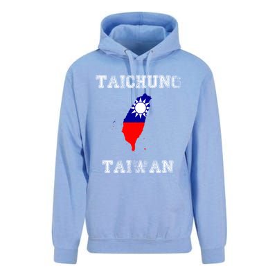 Taichung Taiwan Vintage Taiwan Flag Map Design Gift Unisex Surf Hoodie