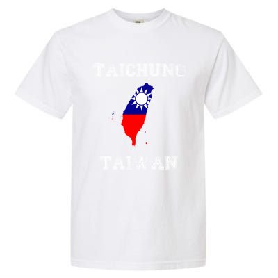 Taichung Taiwan Vintage Taiwan Flag Map Design Gift Garment-Dyed Heavyweight T-Shirt