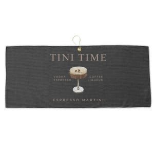 Tini Time Vodka Espresso Coffee Liqueur Espresso Martini Large Microfiber Waffle Golf Towel