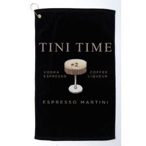 Tini Time Vodka Espresso Coffee Liqueur Espresso Martini Platinum Collection Golf Towel