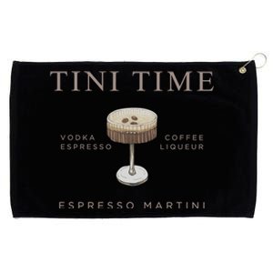 Tini Time Vodka Espresso Coffee Liqueur Espresso Martini Grommeted Golf Towel