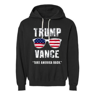 Team Trump Vance 2024 Take America Back Vintage Garment-Dyed Fleece Hoodie