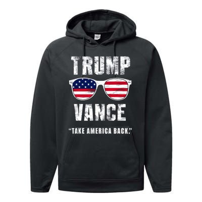 Team Trump Vance 2024 Take America Back Vintage Performance Fleece Hoodie