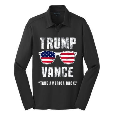 Team Trump Vance 2024 Take America Back Vintage Silk Touch Performance Long Sleeve Polo