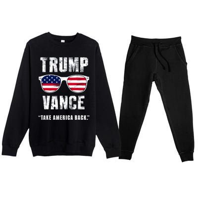 Team Trump Vance 2024 Take America Back Vintage Premium Crewneck Sweatsuit Set