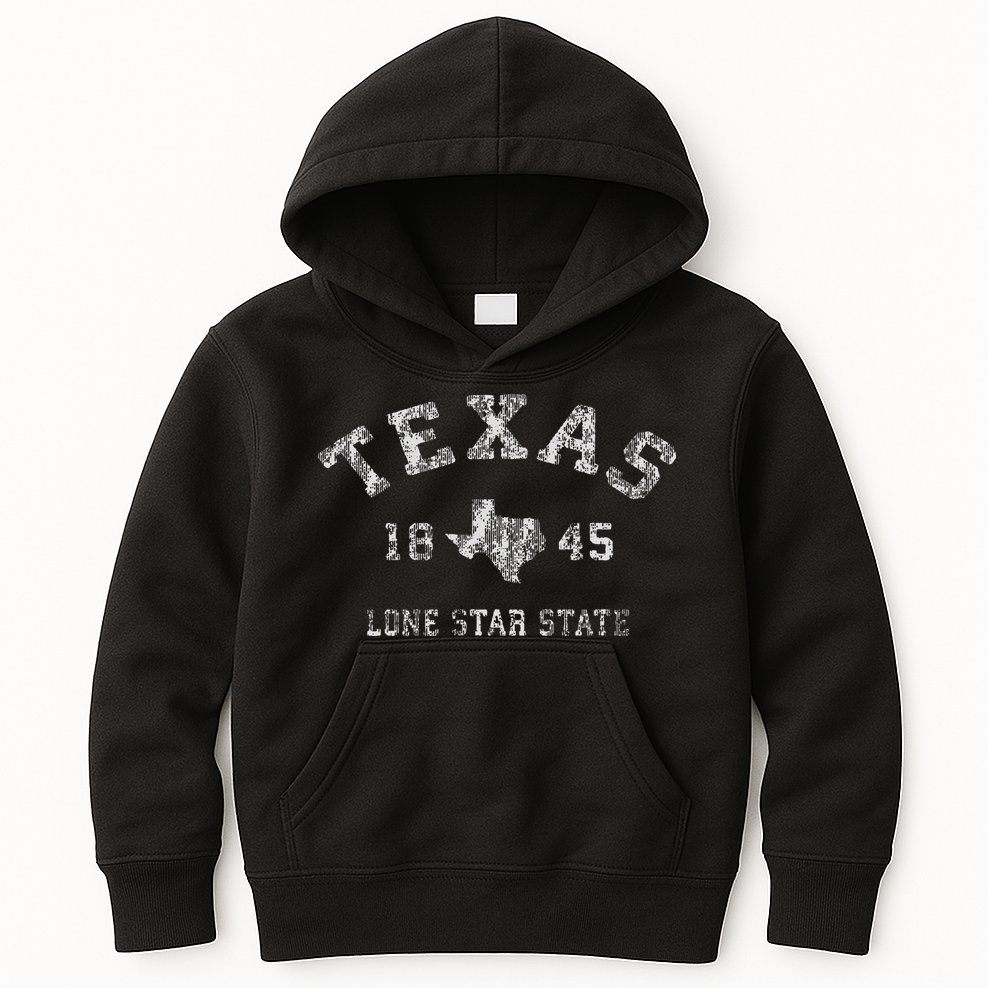 Texas Tx Vintage Sports Design Texan Kids Hoodie