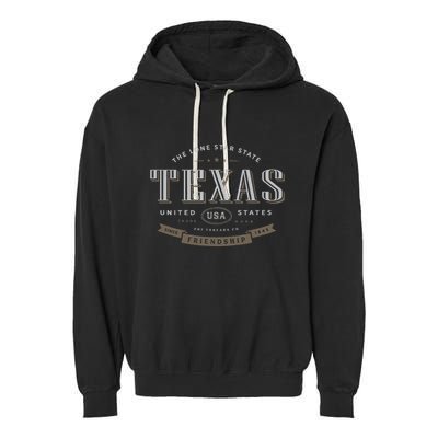 Texas Tx Vacation Souvenir Garment-Dyed Fleece Hoodie