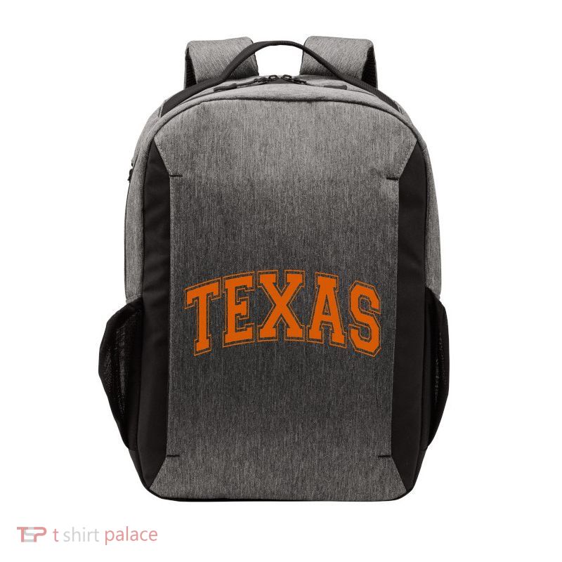 Texas Tx Varsity Style Orange Text Vector Backpack