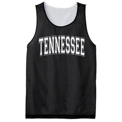 Tennessee TN Vintage Style White Text Mesh Reversible Basketball Jersey Tank