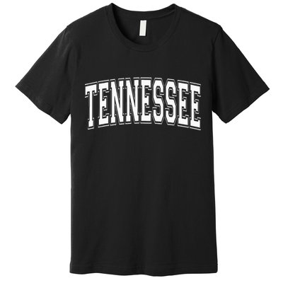 Tennessee TN Vintage Style White Text Premium T-Shirt