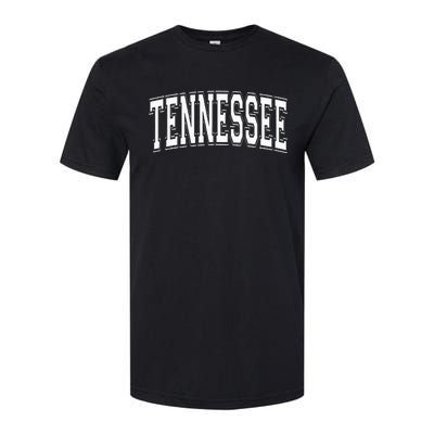 Tennessee TN Vintage Style White Text Softstyle CVC T-Shirt