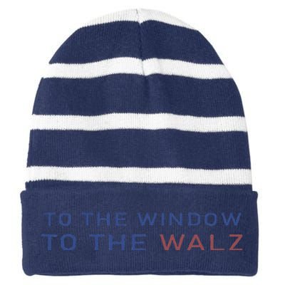 To The Window To The Walz Kamala Harris 2024 Striped Beanie with Solid Band