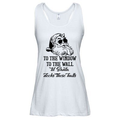 To The Window To The Walls Till Santa Decks These Halls Ladies Essential Flowy Tank