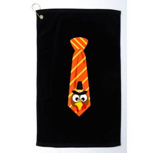 Thanksgiving Tie With Turkey For Family Dinner Funny Platinum Collection Golf Towel