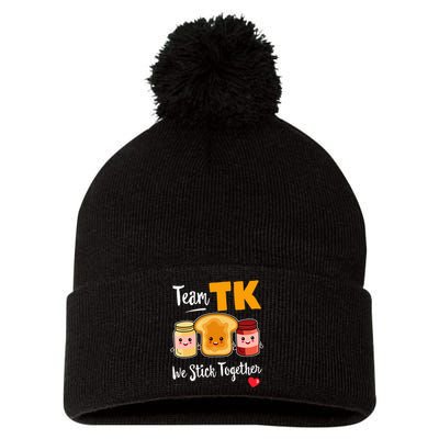 Team Tk We Stick Together Teacher Transitional Kindergarten Pom Pom 12in Knit Beanie