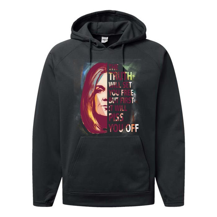 The Truth Will Set You Free But First It Will Piss You Off Performance Fleece Hoodie