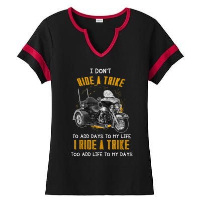 Triker Three Wheeler Motortrike I Ride A Trike Ladies Halftime Notch Neck Tee