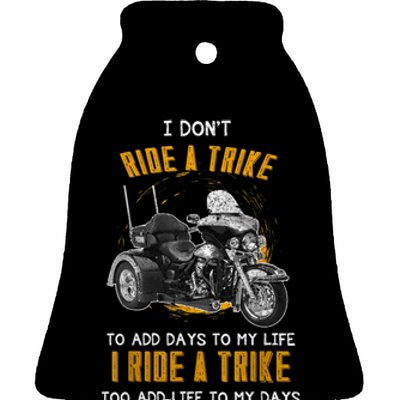 Triker Three Wheeler Motortrike I Ride A Trike Ceramic Bell Ornament