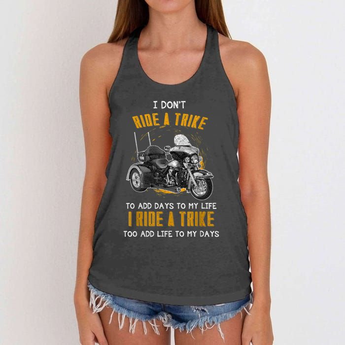 Triker Three Wheeler Motortrike I Ride A Trike Women's Knotted Racerback Tank