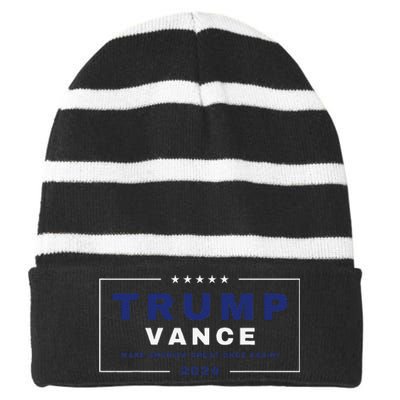 Trumpamania Trumpamania Wrestler Trump Vance Vp Maga Gift Striped Beanie with Solid Band