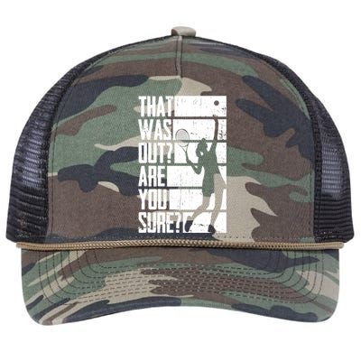 Tennis That Was Out Are You Sure Gift Retro Rope Trucker Hat Cap