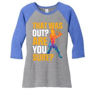 Tennis That Was Out Are You Sure Sport Funny Gift Women's Tri-Blend 3/4-Sleeve Raglan Shirt