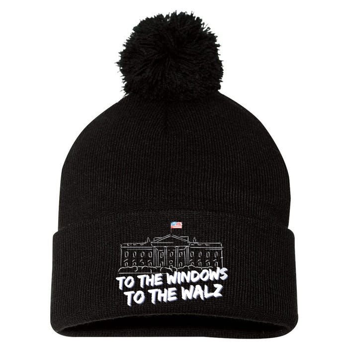 To The Windows To The Walz From The Windows To The Walz Tim Walz Pom Pom 12in Knit Beanie