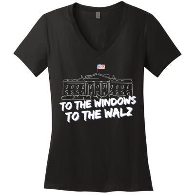 To The Windows To The Walz From The Windows To The Walz Tim Walz Women's V-Neck T-Shirt