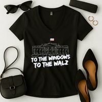 To The Windows To The Walz From The Windows To The Walz Tim Walz Women's V-Neck T-Shirt