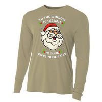 To The Window To The Wall Til Santa Decks These Halls Xmas Cooling Performance Long Sleeve Crew