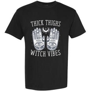 Thick Thighs Witch Vibes Halloween Garment-Dyed Heavyweight T-Shirt