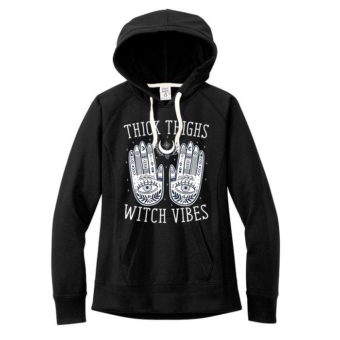 Thick Thighs Witch Vibes Halloween Women's Fleece Hoodie