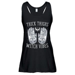 Thick Thighs Witch Vibes Halloween Ladies Essential Flowy Tank