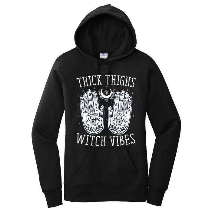 Thick Thighs Witch Vibes Halloween Women's Pullover Hoodie