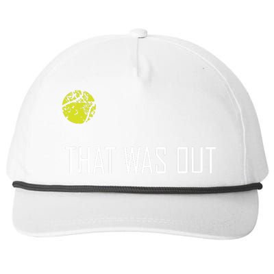 Tennis That Was Out Funny Cute Sports Gift Snapback Five-Panel Rope Hat