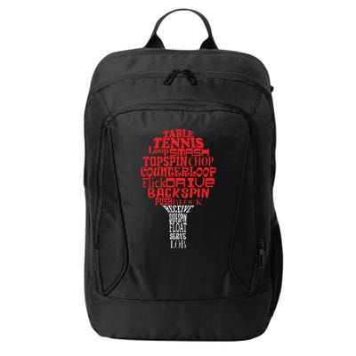 Table Tennis Word Cloud City Backpack