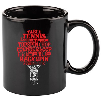 Table Tennis Word Cloud 11oz C Handle Ceramic Mug