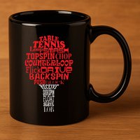 Table Tennis Word Cloud 11oz C Handle Ceramic Mug